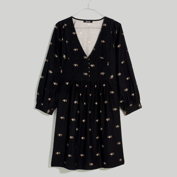 Corduroy Quilted-Bib Mini Dress in Blurred Ikat - Picture 5 of 16